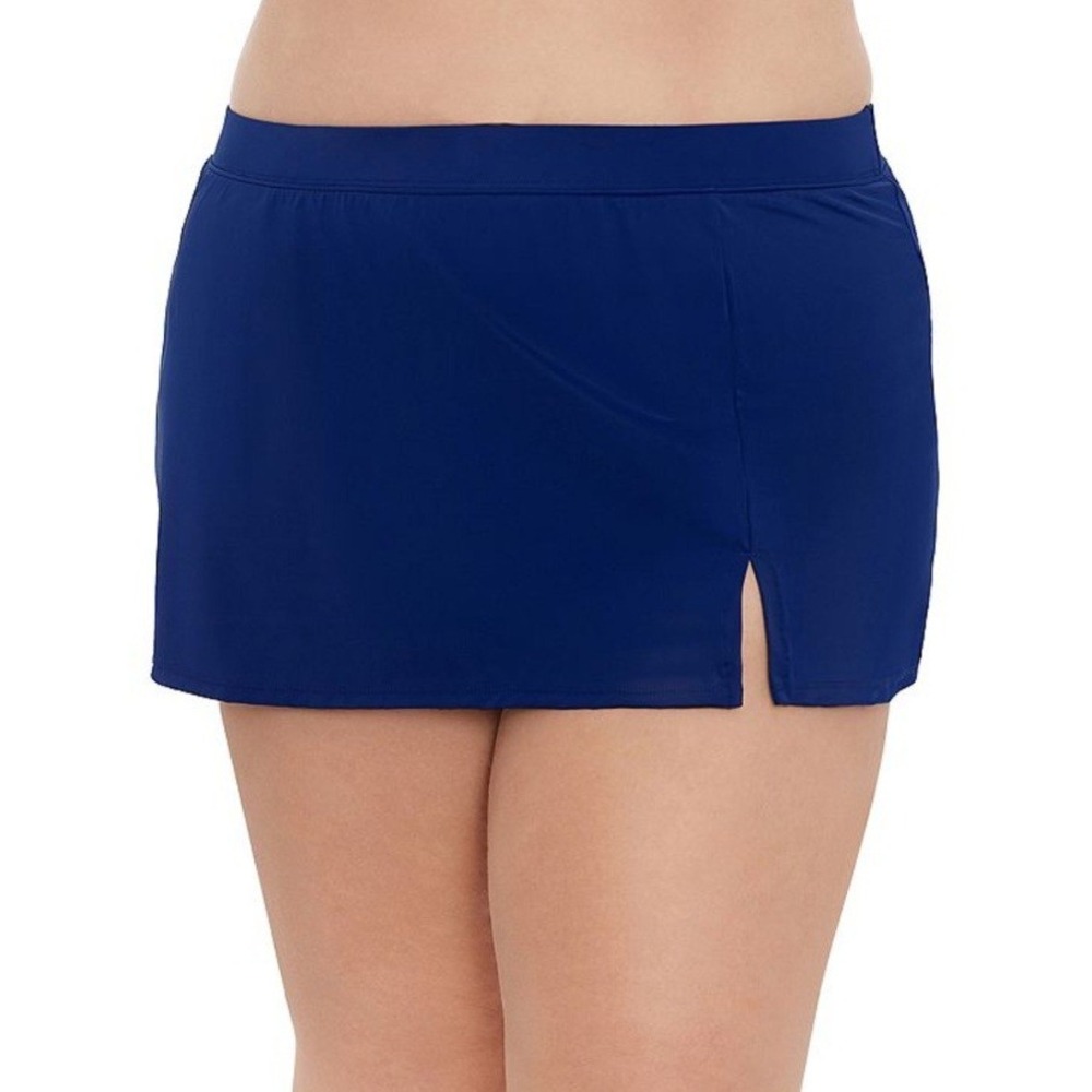 NWT Bal Harbour Women Swim Skort 3X Royal Blue Built-in Brief Beachwear Vacation